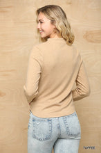 Load image into Gallery viewer, Solid And Cozy Soft Knit Mock Neck Top With Side Ruched Detail
