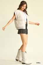 Load image into Gallery viewer, Faux Leather Solid Puffer Vest With Pockets
