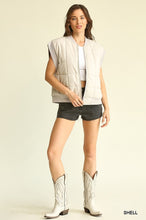 Load image into Gallery viewer, Faux Leather Solid Puffer Vest With Pockets
