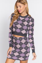 Load image into Gallery viewer, Argyle Jacquard Crop Sweater
