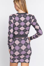 Load image into Gallery viewer, Argyle Jacquard Crop Sweater
