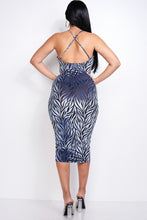 Load image into Gallery viewer, Burnout velvet spaghetti strap midi dress
