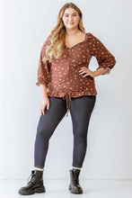 Load image into Gallery viewer, Plus Floral Print Ruched Ruffle Detail Smocked Back Top
