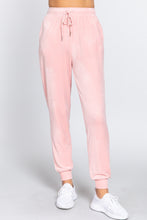 Load image into Gallery viewer, Waist Elastic Velour Long Jogger Pants

