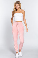 Load image into Gallery viewer, Waist Elastic Velour Long Jogger Pants
