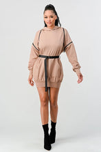 Load image into Gallery viewer, Double Zipper Long Sleeve Hooded Mini Dress
