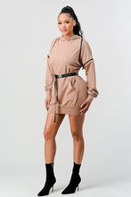 Load image into Gallery viewer, Double Zipper Long Sleeve Hooded Mini Dress

