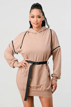 Load image into Gallery viewer, Double Zipper Long Sleeve Hooded Mini Dress
