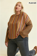 Load image into Gallery viewer, Novelty Knit And Solid Knit Mixed Loose Top
