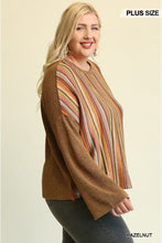 Load image into Gallery viewer, Novelty Knit And Solid Knit Mixed Loose Top

