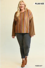 Load image into Gallery viewer, Novelty Knit And Solid Knit Mixed Loose Top
