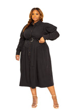 Load image into Gallery viewer, Puff Sleeve Trench Jacket Dress
