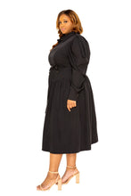 Load image into Gallery viewer, Puff Sleeve Trench Jacket Dress
