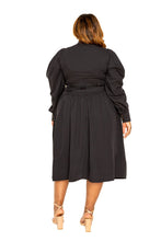 Load image into Gallery viewer, Puff Sleeve Trench Jacket Dress
