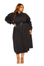 Load image into Gallery viewer, Puff Sleeve Trench Jacket Dress
