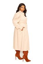 Load image into Gallery viewer, Puff Sleeve Trench Jacket Dress
