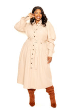 Load image into Gallery viewer, Puff Sleeve Trench Jacket Dress
