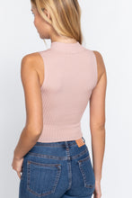 Load image into Gallery viewer, Sleeveless Rib Sweater Top W/zipper
