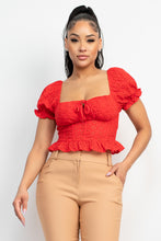 Load image into Gallery viewer, Eyelet Embroidered Smock Top
