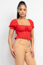 Load image into Gallery viewer, Eyelet Embroidered Smock Top
