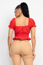 Load image into Gallery viewer, Eyelet Embroidered Smock Top
