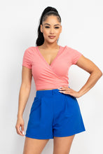 Load image into Gallery viewer, Wrap Surplice Lace Trim Top
