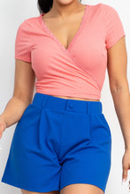 Load image into Gallery viewer, Wrap Surplice Lace Trim Top
