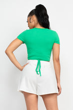 Load image into Gallery viewer, Wrap Surplice Lace Trim Top
