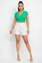 Load image into Gallery viewer, Wrap Surplice Lace Trim Top
