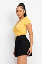 Load image into Gallery viewer, Wrap Surplice Lace Trim Top
