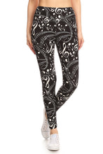 Load image into Gallery viewer, Yoga Style Banded Lined Music Note Print, Full Length Leggings In A Slim Fitting Style With A Banded High Waist
