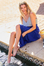 Load image into Gallery viewer, Striped Print Cami Sol Top Hi-waist Skirt Side Pocket Maxi Dress
