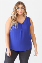 Load image into Gallery viewer, Plus Button Up Detail Sleeveless Top
