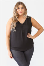 Load image into Gallery viewer, Plus Button Up Detail Sleeveless Top
