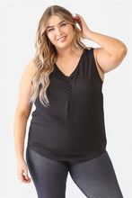 Load image into Gallery viewer, Plus Button Up Detail Sleeveless Top
