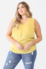 Load image into Gallery viewer, Plus Button Up Detail Sleeveless Top
