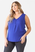 Load image into Gallery viewer, Plus Button Up Detail Sleeveless Top
