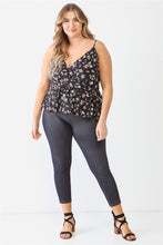 Load image into Gallery viewer, Plus Floral Sleeveless Wrap Neck Flare Hem Top
