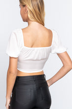 Load image into Gallery viewer, Short Slv Shirring Satin Crop Top

