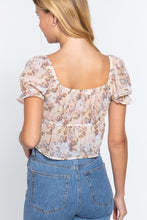 Load image into Gallery viewer, Short Slv Front Tie Print Woven Top
