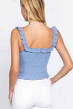 Load image into Gallery viewer, Smocking Ruffle Cami Woven Top
