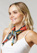 Load image into Gallery viewer, Flower Print Pleated Satin Scarf
