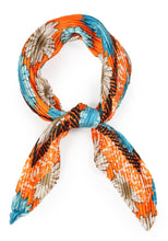 Load image into Gallery viewer, Flower Print Pleated Satin Scarf
