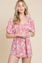 Load image into Gallery viewer, Floral T/r Span Babydoll Top
