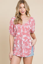 Load image into Gallery viewer, Floral T/r Span Babydoll Top
