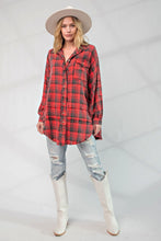 Load image into Gallery viewer, Mineral Washed Plaid Shirt

