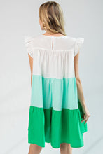 Load image into Gallery viewer, Poplin Tiered Color Block Dress

