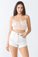 Load image into Gallery viewer, White &amp; Orange Floral Print Sleeveless Strappy Crop Top
