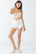 Load image into Gallery viewer, White &amp; Orange Floral Print Sleeveless Strappy Crop Top
