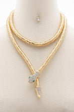 Load image into Gallery viewer, Chunky Metal Snake Necklace Earring Set
